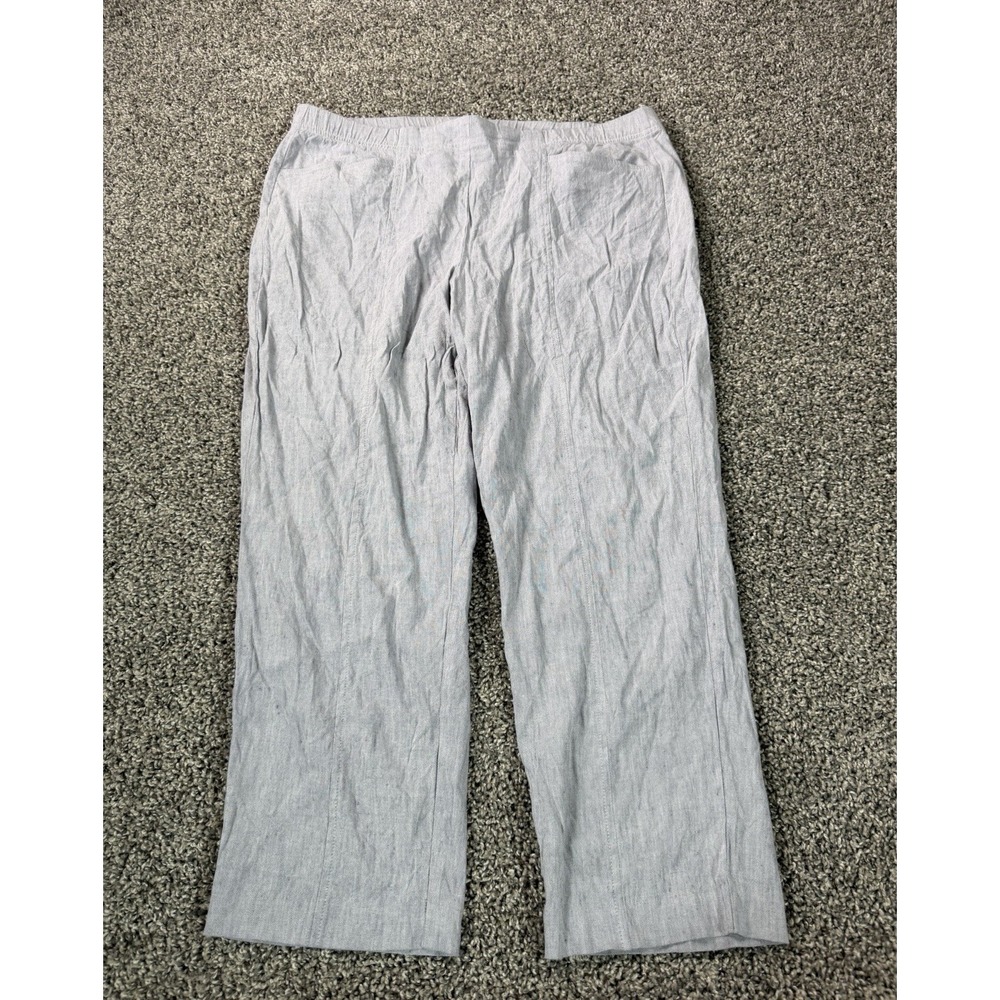 J.Jill Linen Stretch Pants Women's Size Large Gray